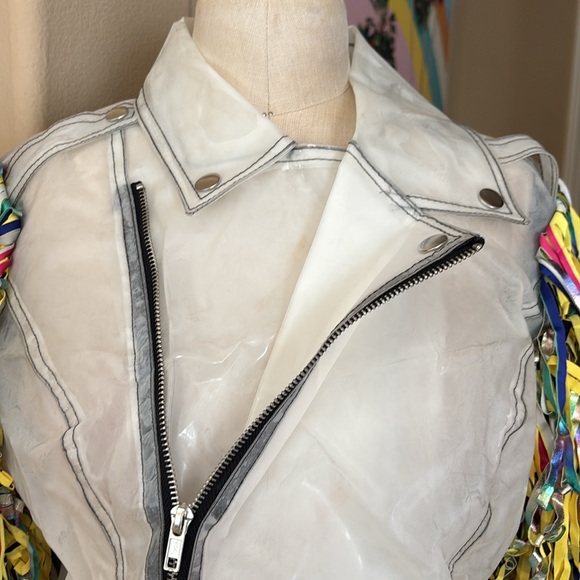 Birds of Prey Harley Quinn Comic Cosplay Clear Moto Jacket - Picture 4 of 13